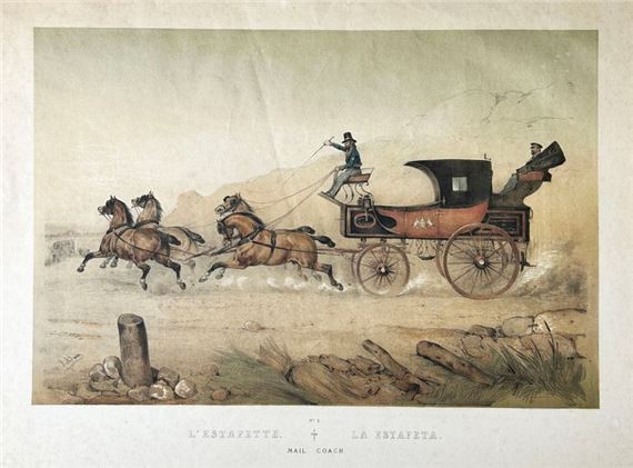 L'estafette - La estafeta, Mail coach by Victor Adam, 19th century