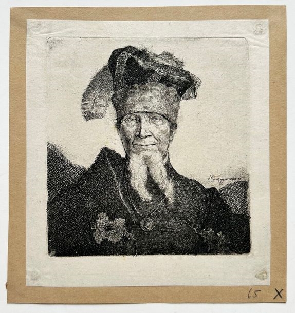 Artwork by Jean-Pierre Norblin de La Gourdaine, Portrait of a man called Mazeppa, Made of Original etching and drypoint