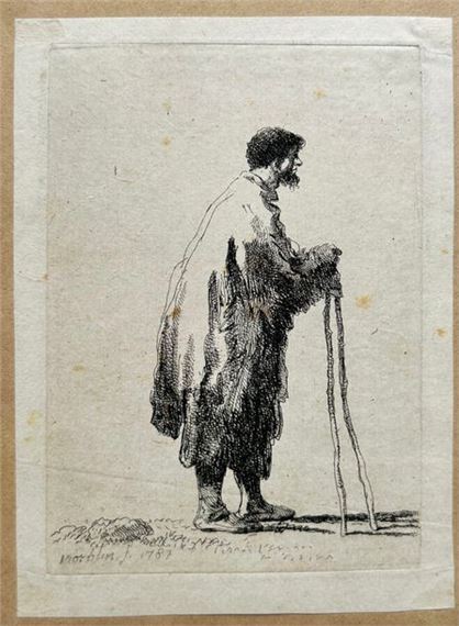 Beggar in right profile by Jean-Pierre Norblin de La Gourdaine, 1787