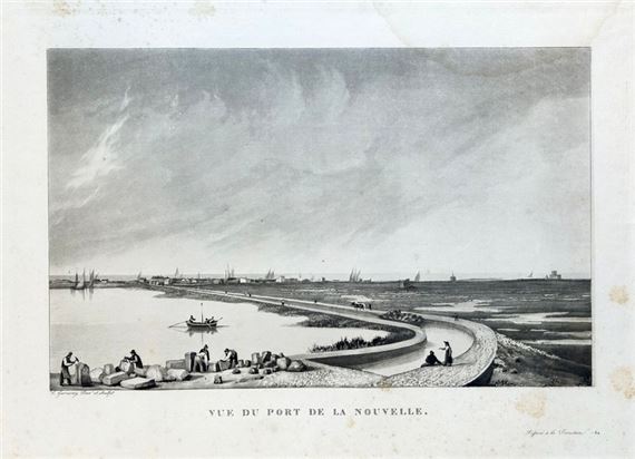VIEW of the PORT DE LA NOUVELLE by Ambroise-Louis Garneray, Between 1823 and 1832