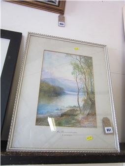 WATERCOLOUR OF DERWENT WATER BY EDITH A STOCK - Edith A. Stock