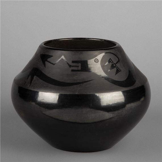 Blackware Jar by Maria Montoya Martinez, Julian Martinez, ca. 1945