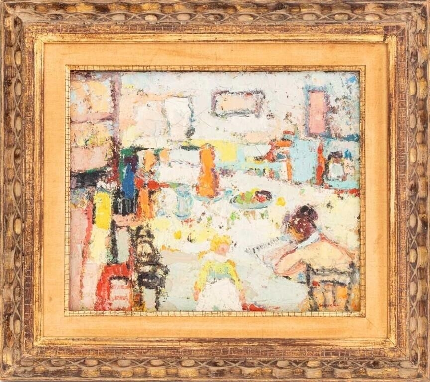 George Rene Sinicki | Interior Scene with Seated Figures | MutualArt