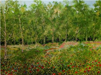 Landscape with poppies - John C. Burrows