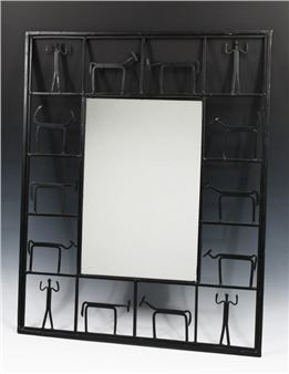 FREDERICK WEINBERG IRON FIGURAL WALL MIRROR - Frederick Weinberg