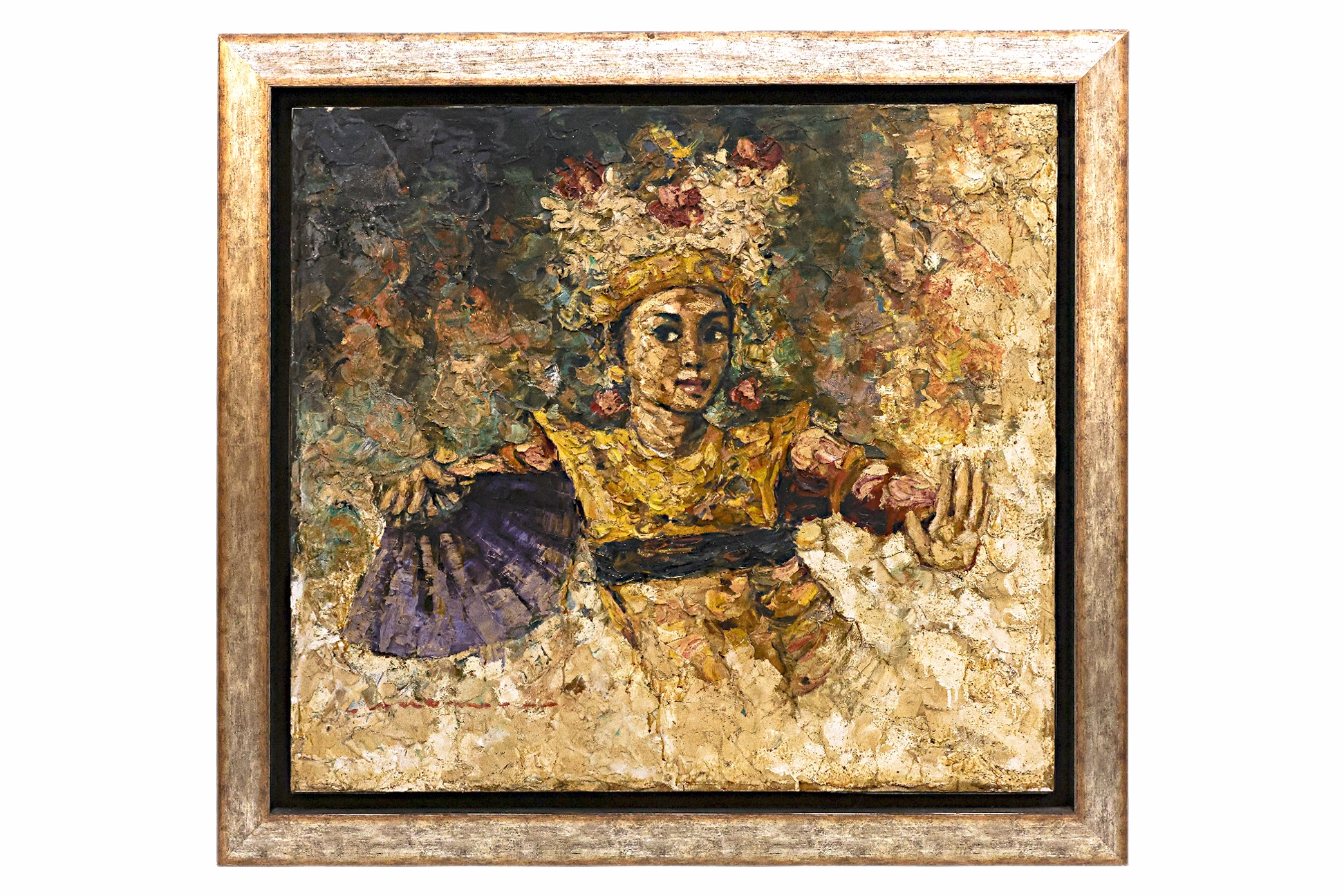 Artwork by Mozes Misdy, A Dancer with Fan, Made of Oil on canvas