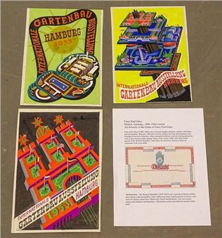 Designs for posters for International Horticultural Garden Exhibition, Hamburg, Germany, 1953 - Franz Paul Glass