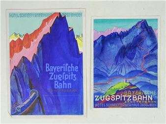 Designs for posters for Bayerische Zugspitzbahn - Franz Paul Glass