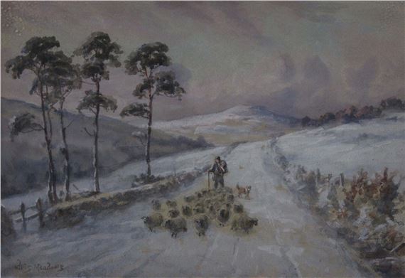 Gathering Sheep in Winter - Chris Meadows
