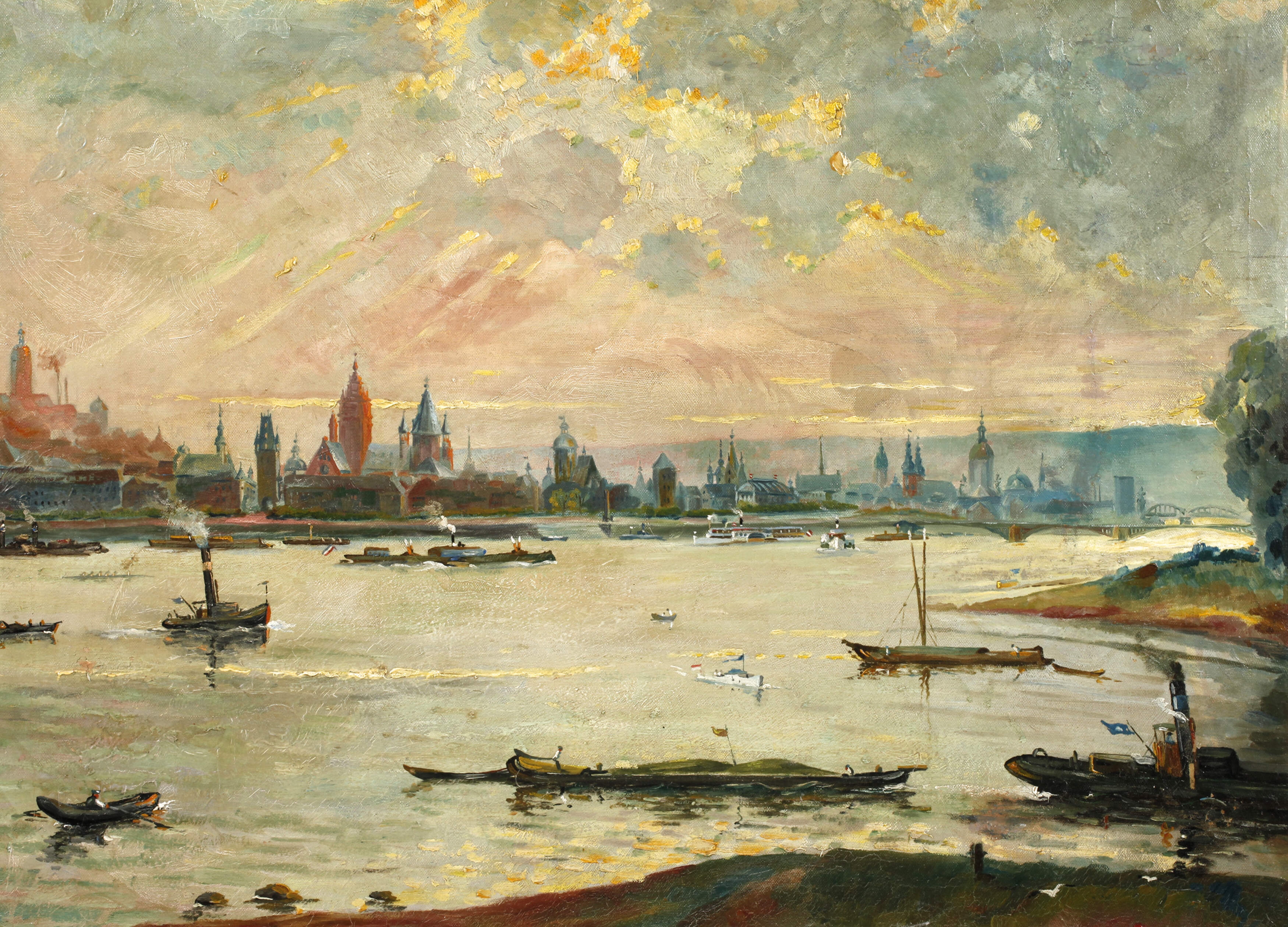 Artwork by Philipp Zeltner, Ansicht von Mainz, Made of oil on canvas