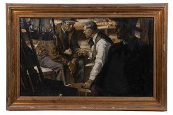 Three Men Conspiring in a Company Store - Saul Tepper