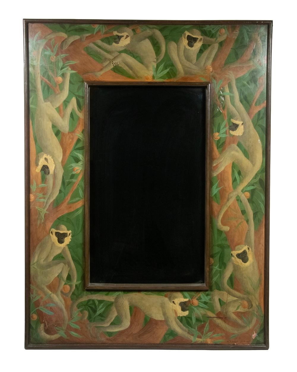 Artwork by Nancy Jolly, NANCY JOLLY LARGE MIRROR WITH PAINTED MONKEY FRAME, Made of Mirror