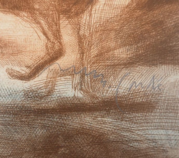 Artwork by Miguel Condé, Veterinarian, friend of animals, Made of Original etching