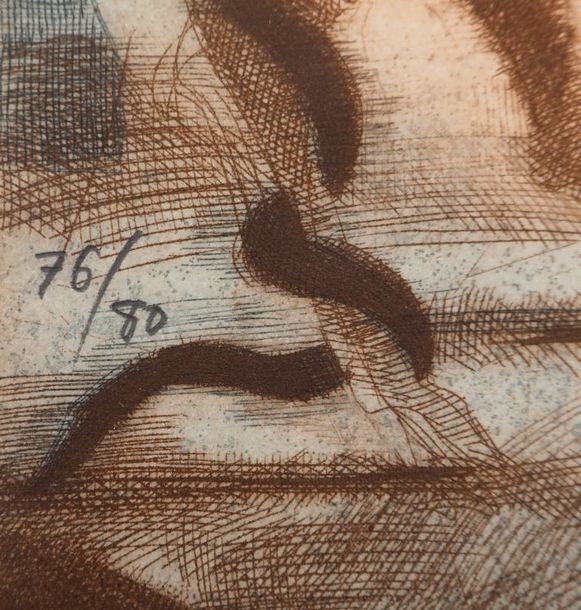 Artwork by Miguel Condé, Veterinarian, friend of animals, Made of Original etching