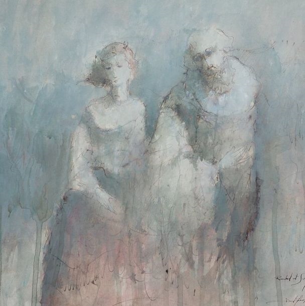 Artwork by Daniel Airam, Rachel and Sully, Made of watercolor