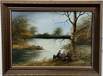 BOAT BY THE RIVER BANK - C. Bardon