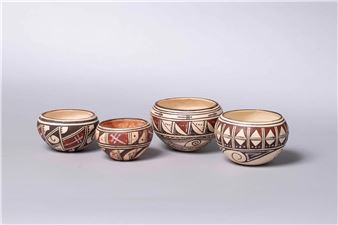 Lot of Four Hopi Polychrome Bowls - Delaine Tootsie Chee