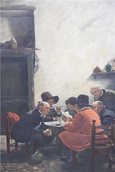 LECTURA EN LA TABERNA by Claus Meyer, 1887