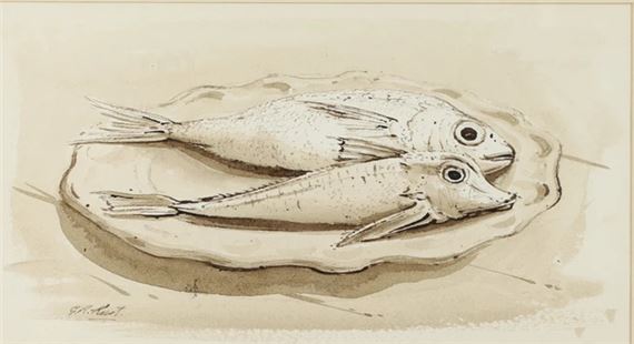 Graham Rust | Study of two fish | MutualArt