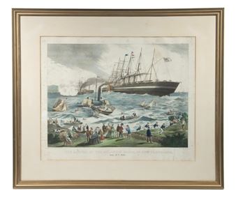 ARRIVAL OF TRANSATLANTIC CABLE, 1866 - F. Fuchs