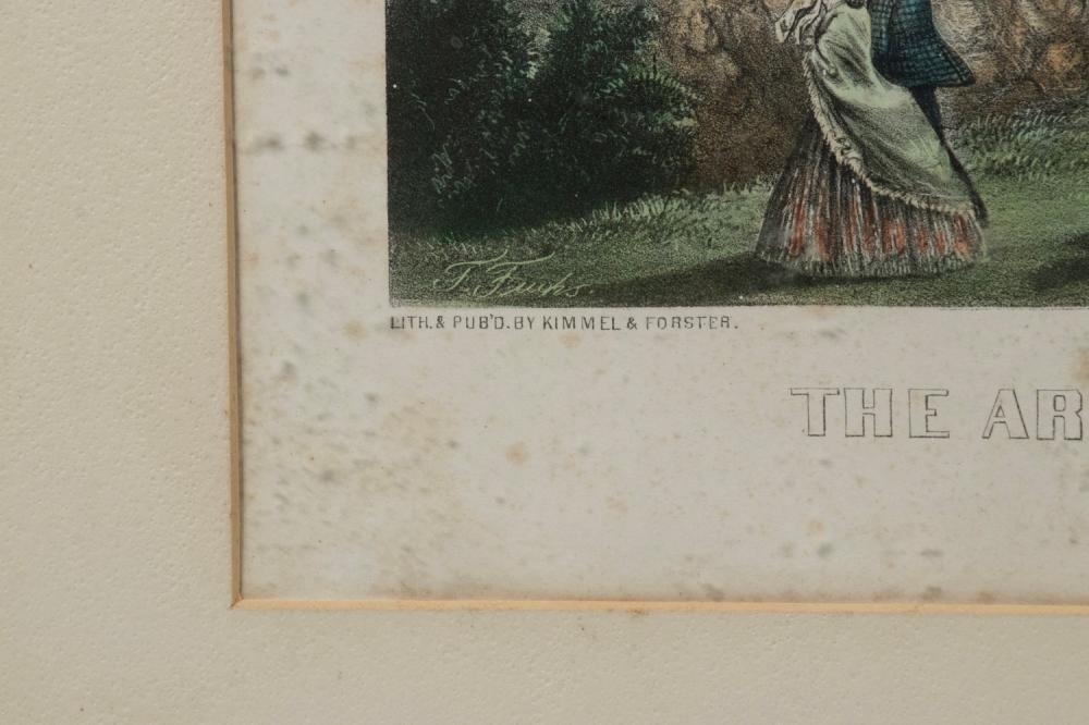 Artwork by F. Fuchs, ARRIVAL OF TRANSATLANTIC CABLE, 1866, Made of hand colored litho