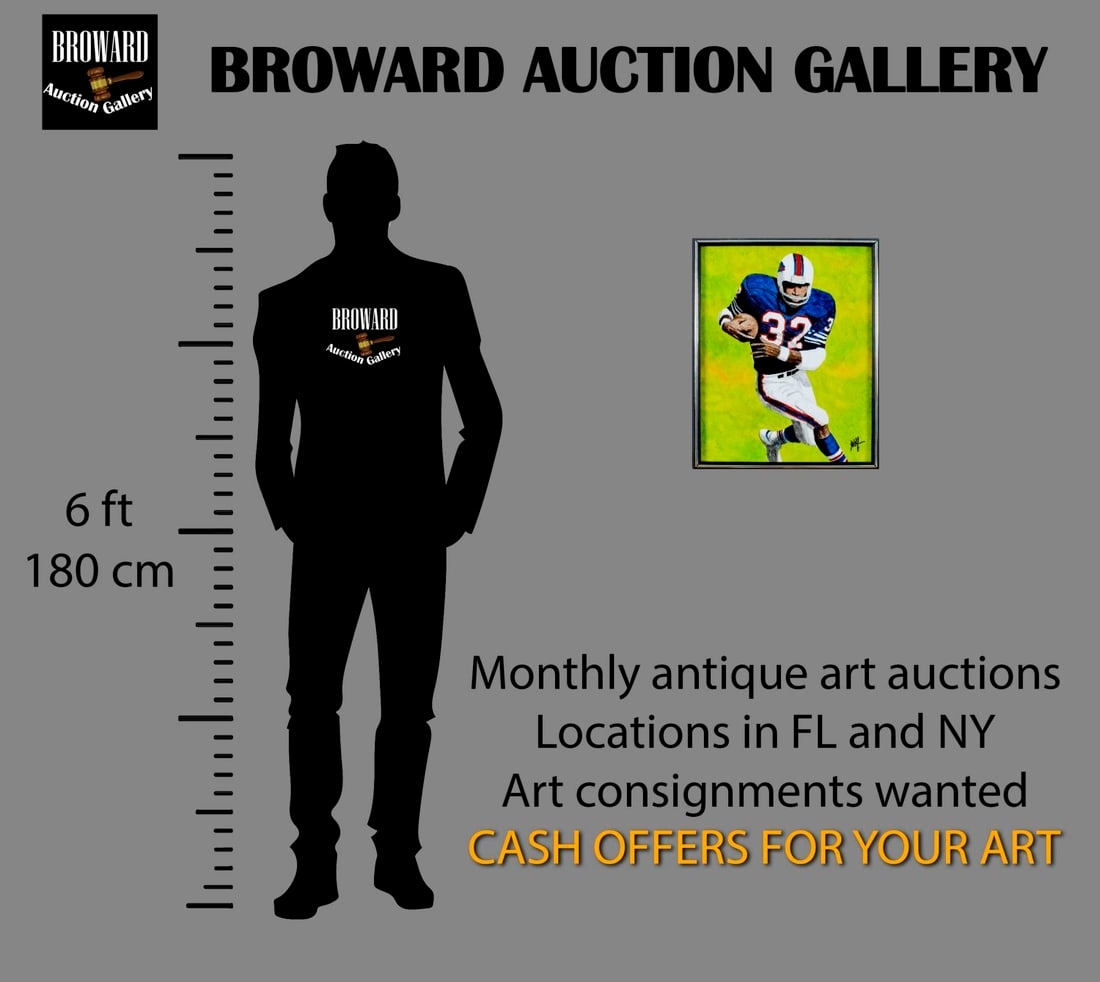 Artwork by Leon Wolf, Football Player - OJ Simpson, Buffalo Bills, Made of oil on canvas