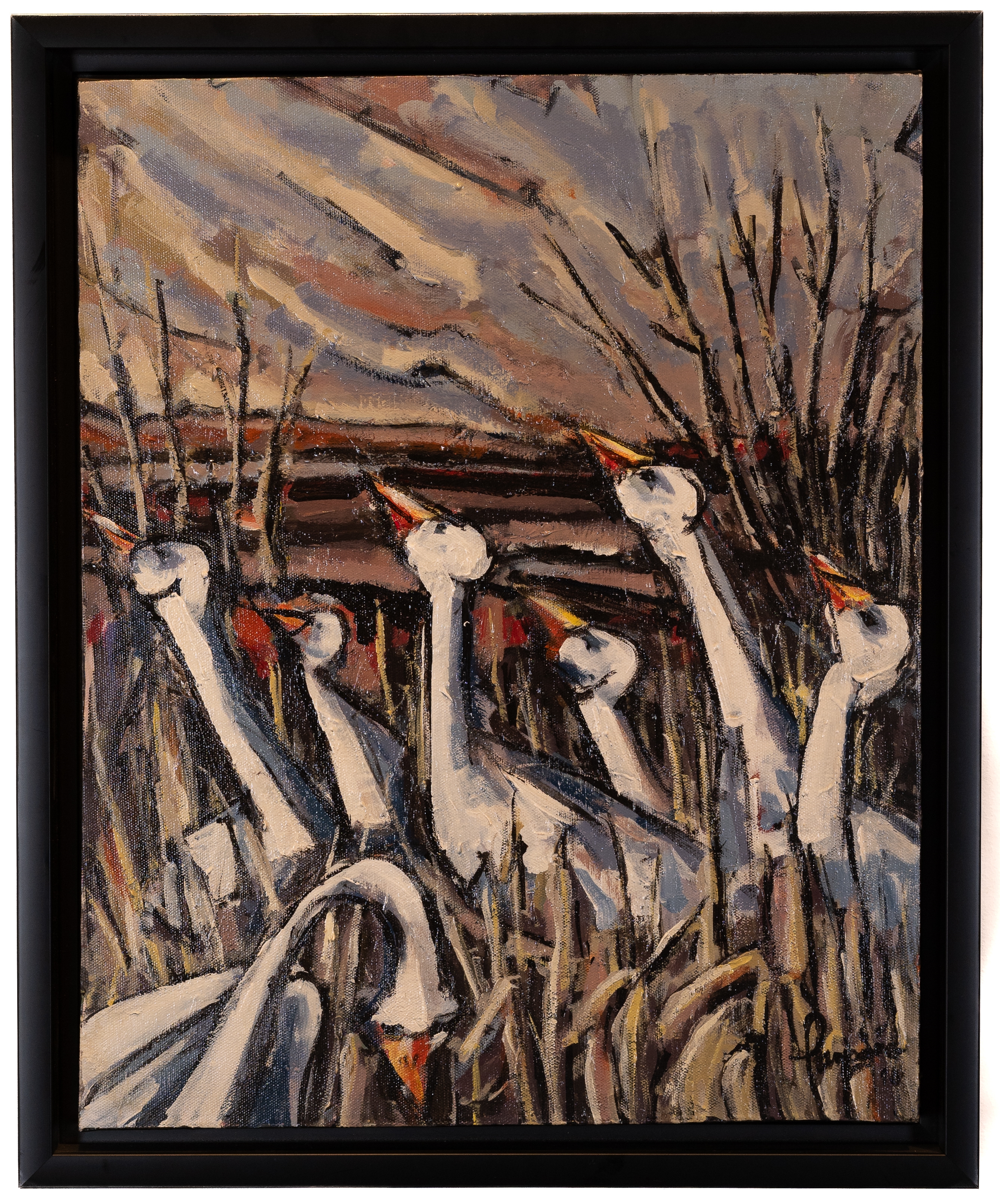 Artwork by Pierre Laramée, Oies, Made of Acrylique sur toile