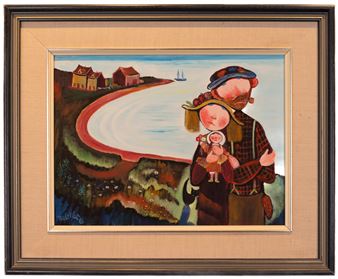 Famille au bord de l'eau - Nérée Degrâce