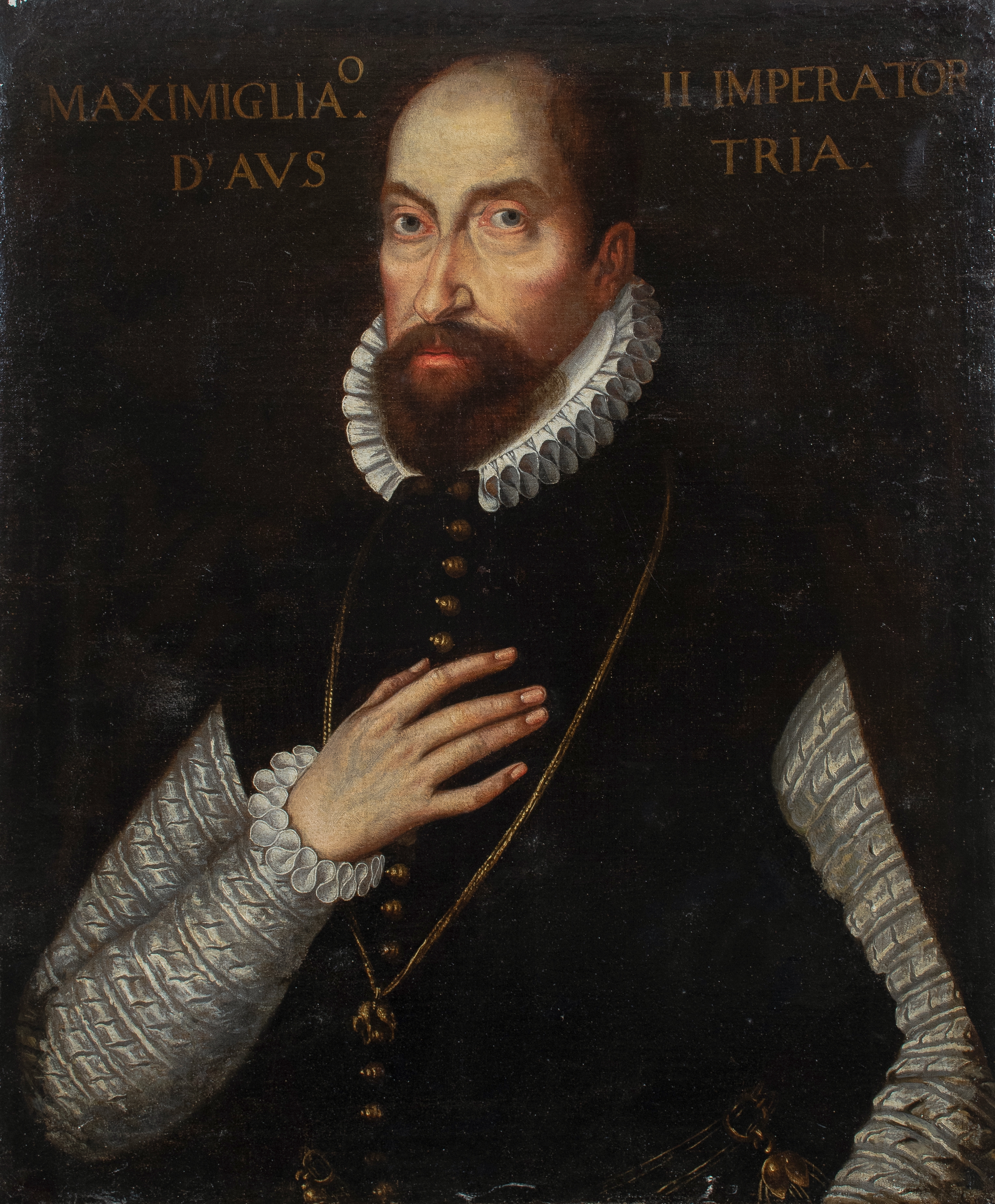 Artwork by Central European School, 17th Century, Portrait of Emperor Maximilian II, Made of Oil on canvas