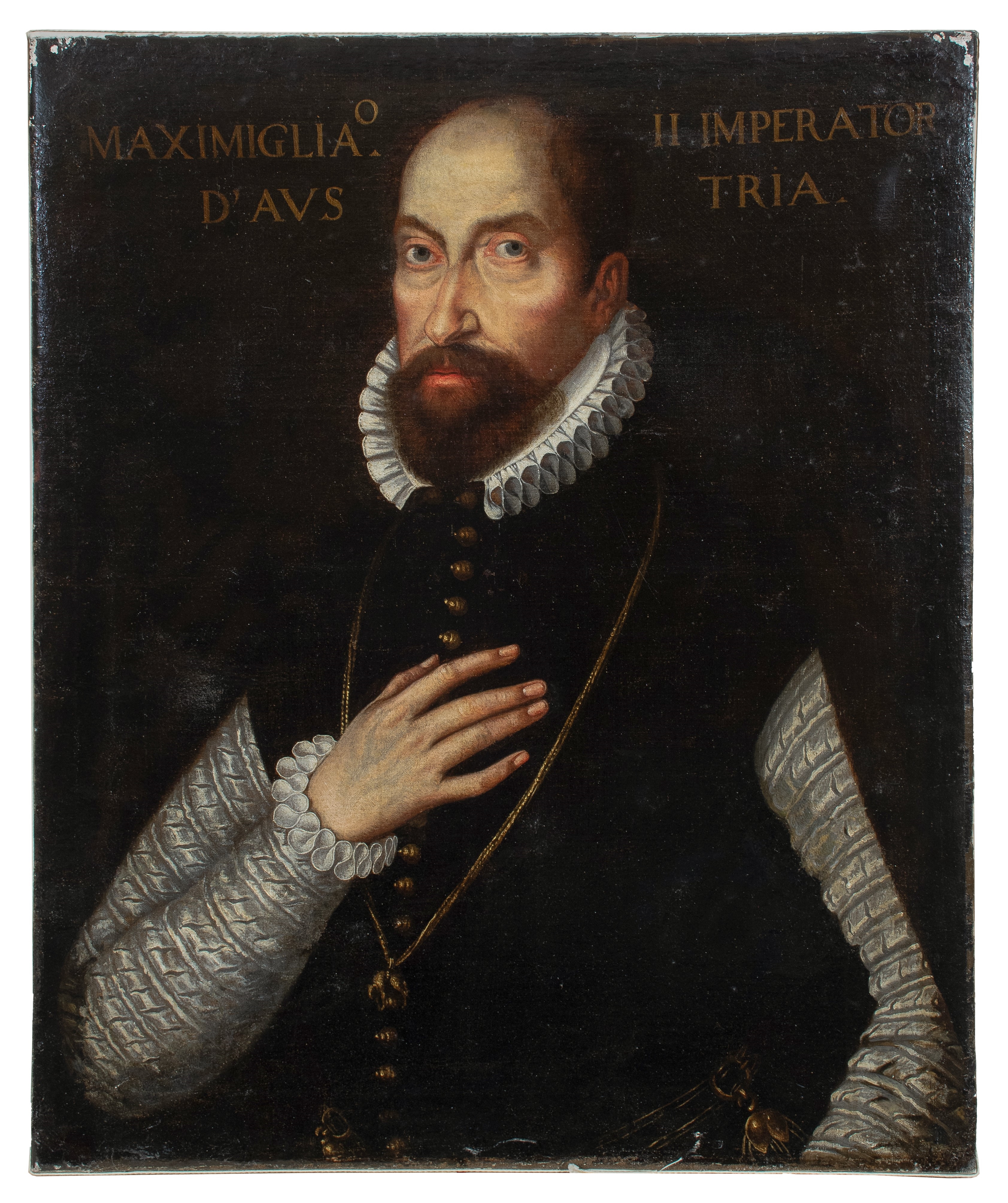 Artwork by Central European School, 17th Century, Portrait of Emperor Maximilian II, Made of Oil on canvas