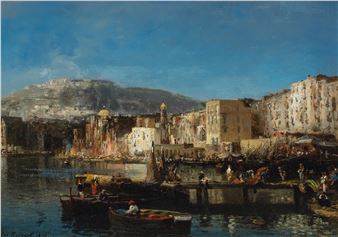 View of Naples with Castle Sant' Elmo - Jules Ruinart De Brinant