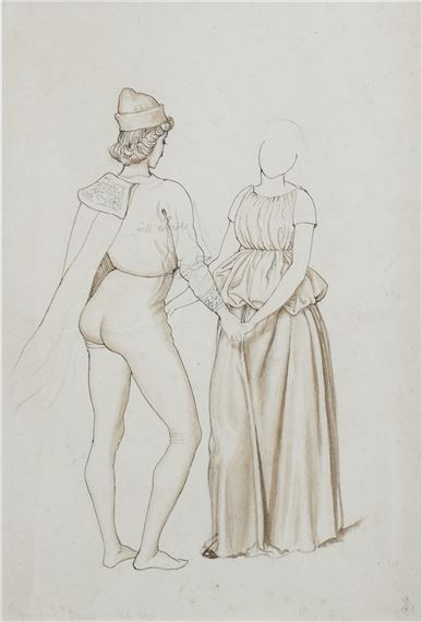 Study of a couple holding hands - Joseph Edward Southall