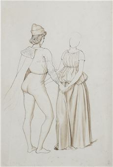 Study of a couple holding hands - Joseph Edward Southall