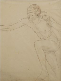 Study of a male nude - Joseph Edward Southall