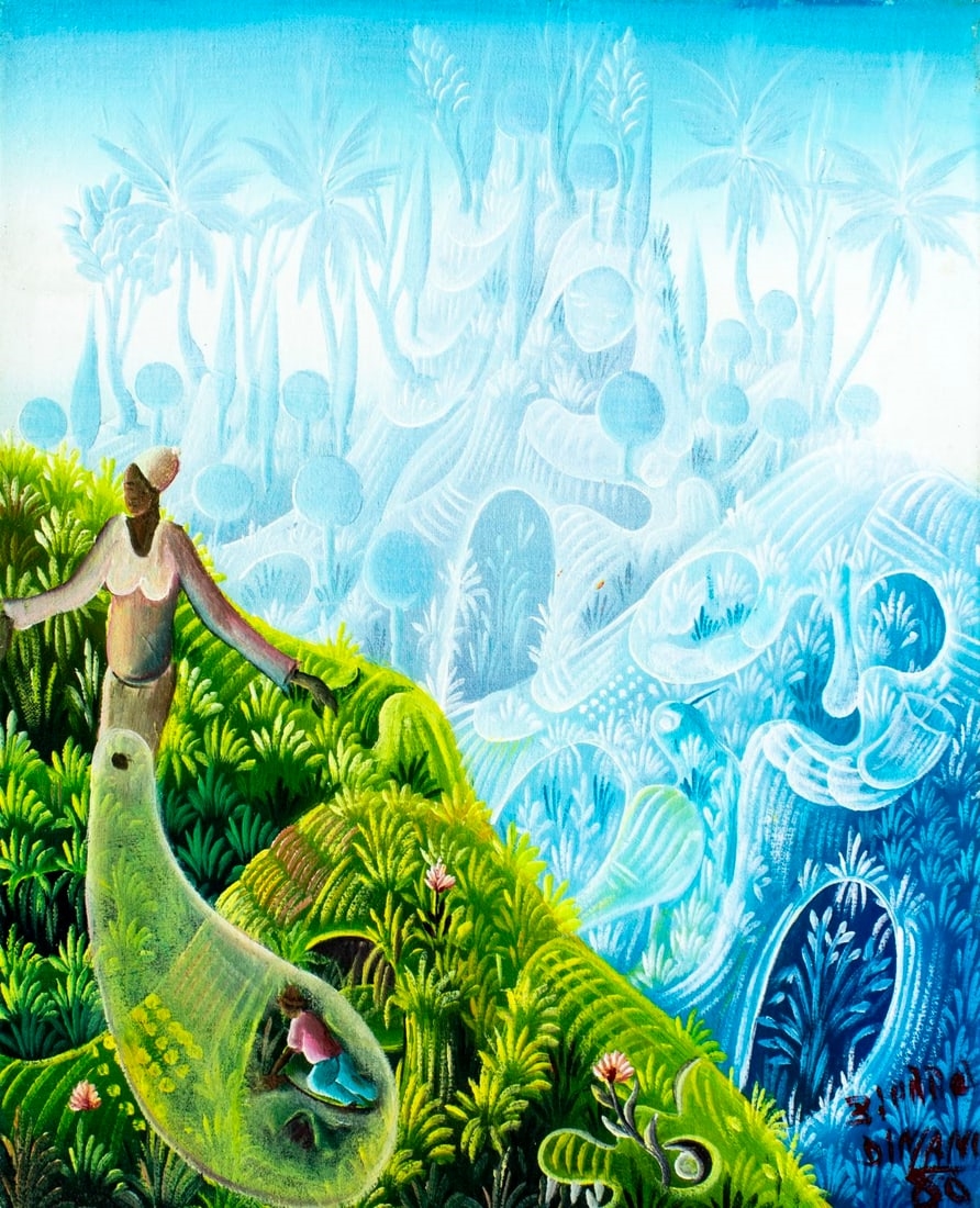 Artwork by Pierre Jean Dimanche, Haitian Landscape, Made of oil on canvas