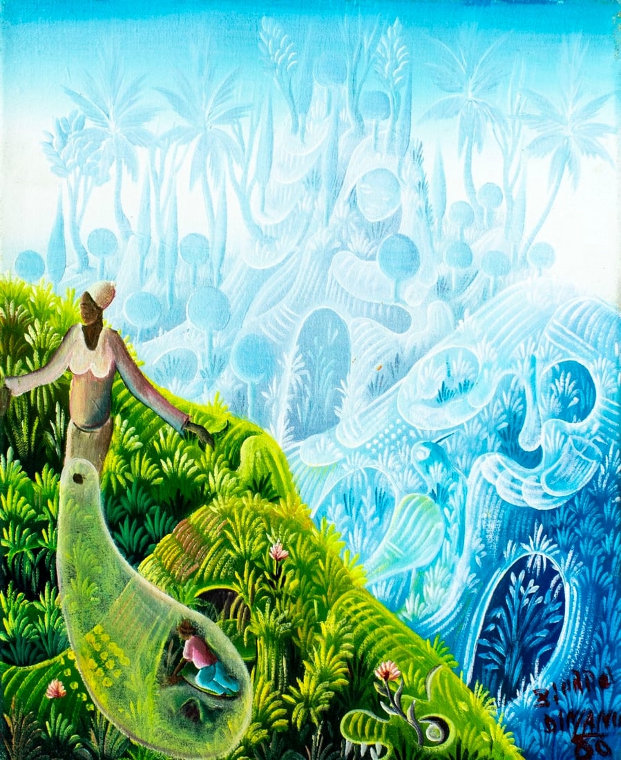 Artwork by Pierre Jean Dimanche, Haitian Landscape, Made of oil on canvas