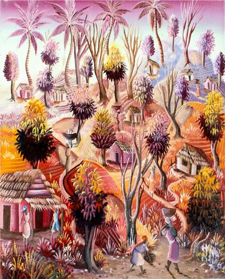 Haitian Village Landscape - Pierre Jean Dimanche