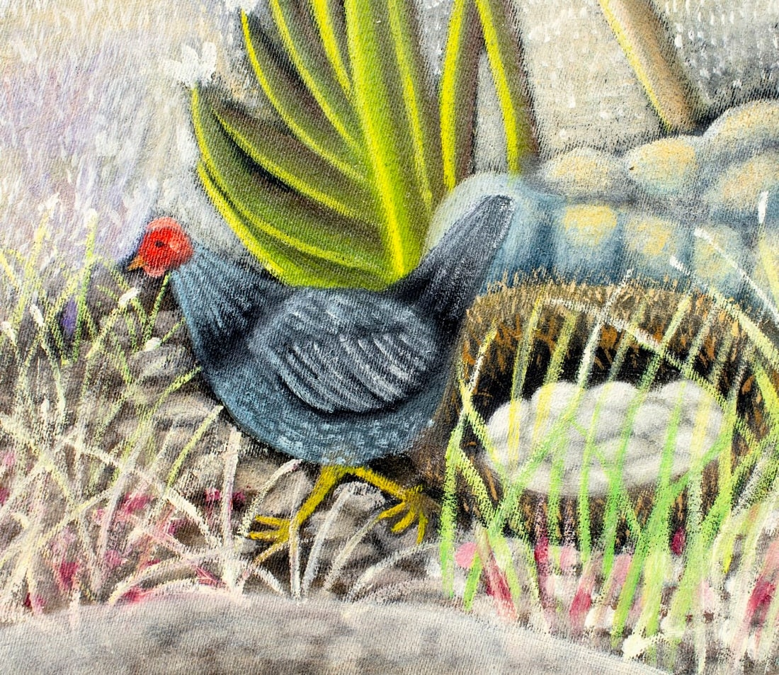 Artwork by Louines Mentor, Haitian Village Landscape with Animals, Made of oil on canvas