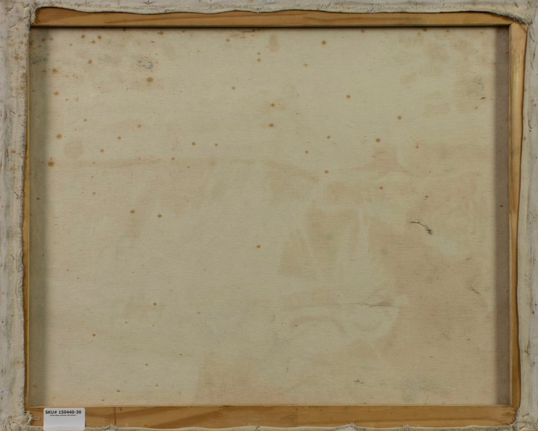 Artwork by Louines Mentor, Haitian Village Landscape with Animals, Made of oil on canvas