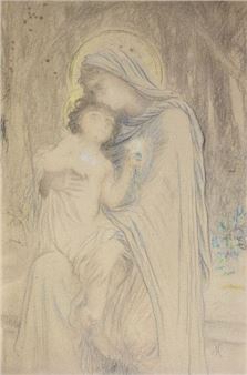 Virgin and Child - Ernest Antoine Hebert