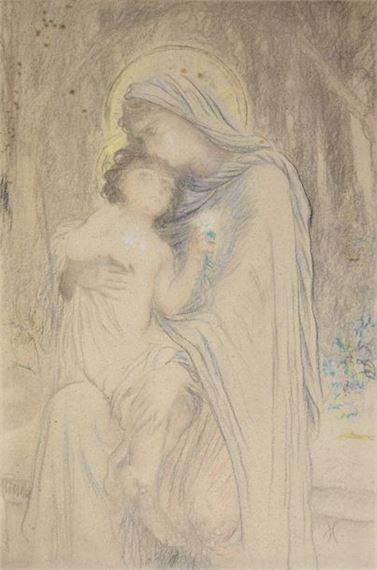 Virgin and Child - Ernest Antoine Hebert