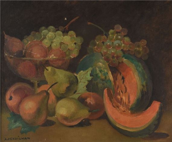 Still Life with Watermelons and Pears - Andre Verdilhan