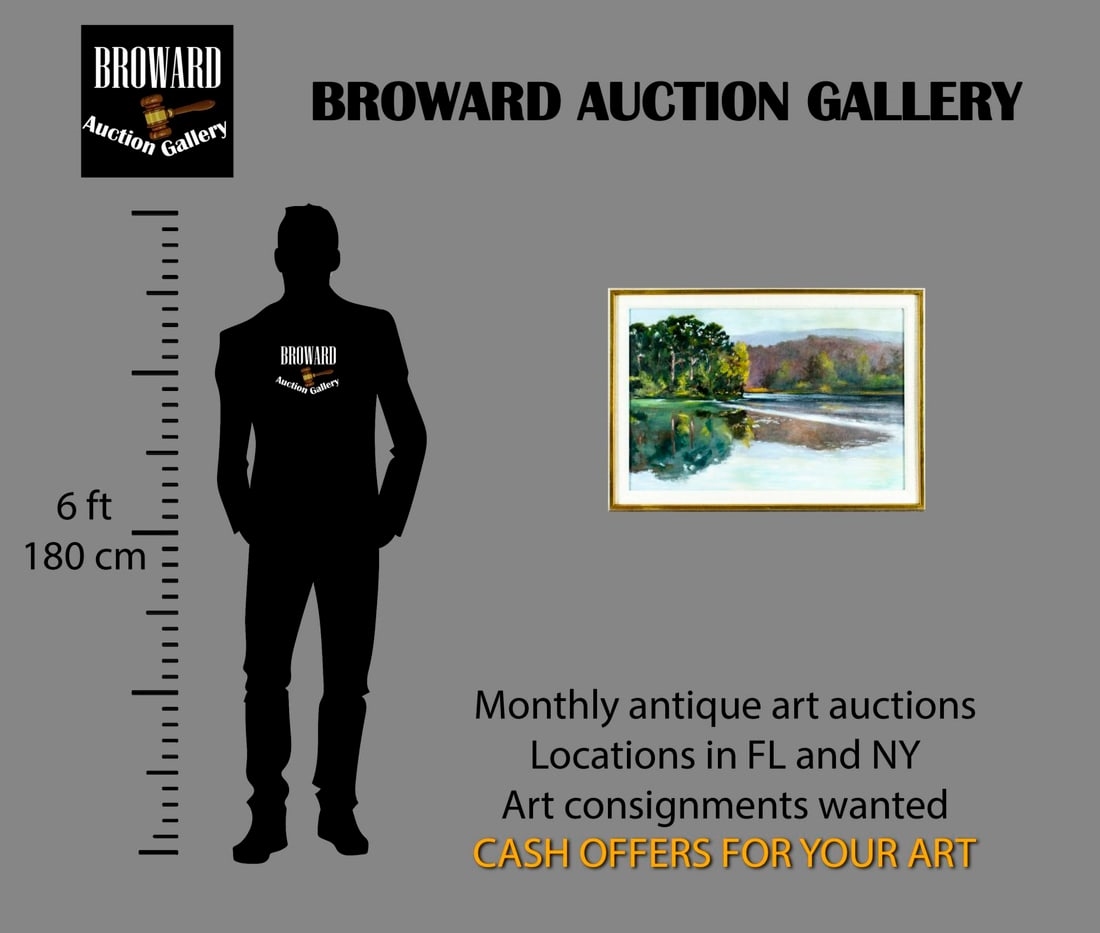 Artwork by Pleasant, Autumn Lake Landscape, Made of oil on canvas