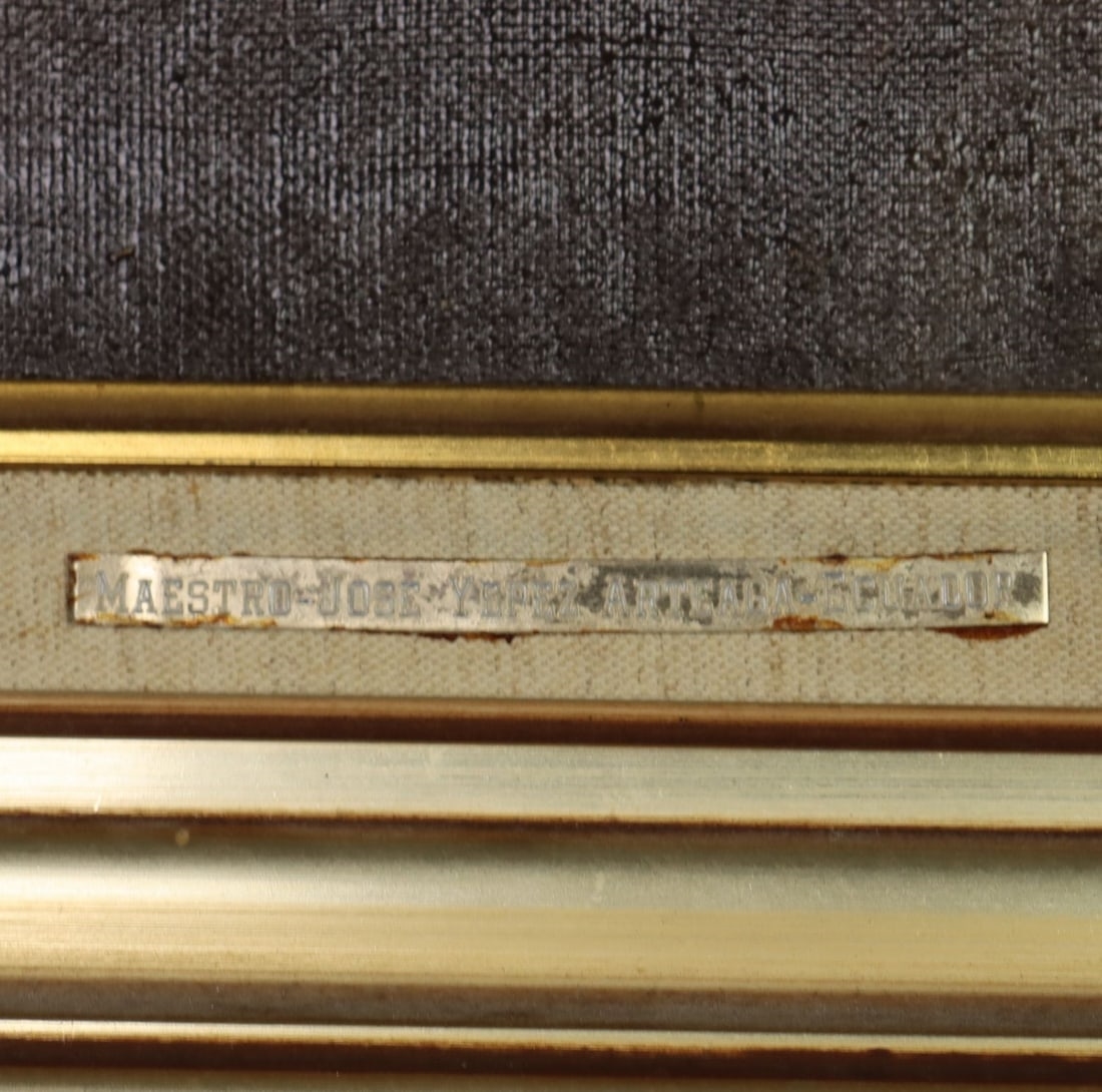 Artwork by José Yépez Arteaga, Card Players, Made of oil on canvas