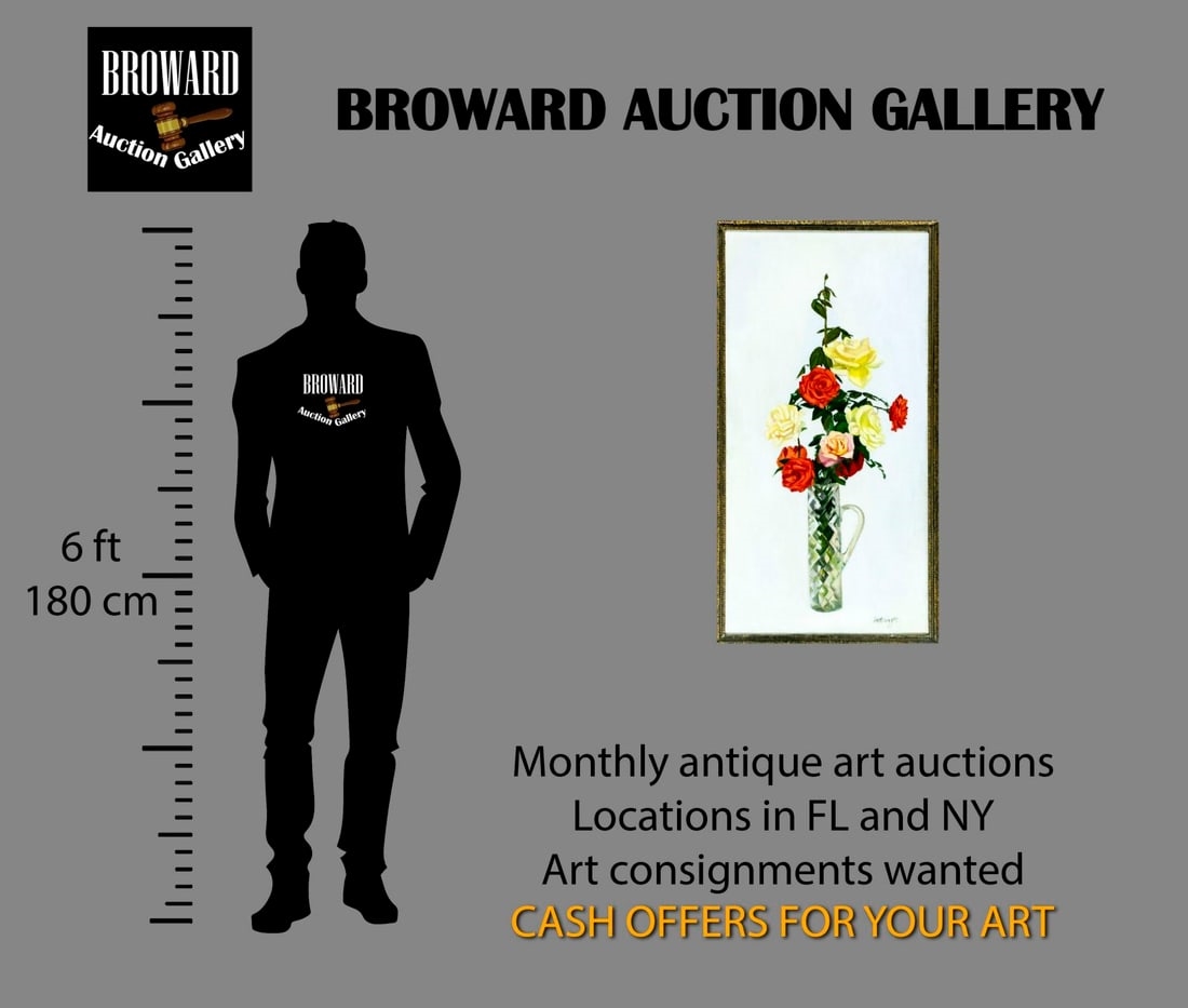 Artwork by John Hansegger, Still Life with Vase of Roses, Made of oil on canvas