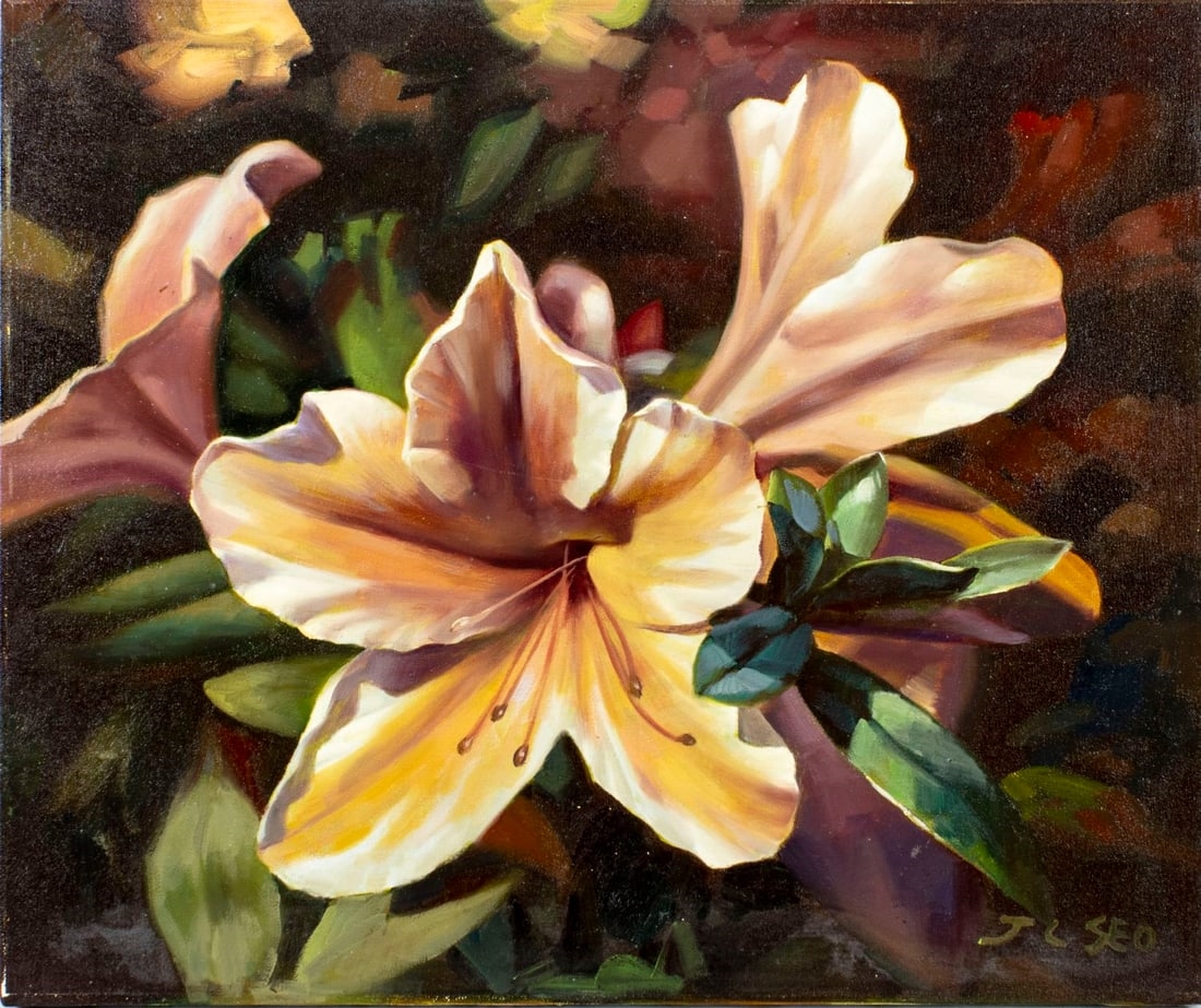 Artwork by Jung Chung Seo (american, South Korean, 1940 ), Floral Still Life, Made of oil on canvas