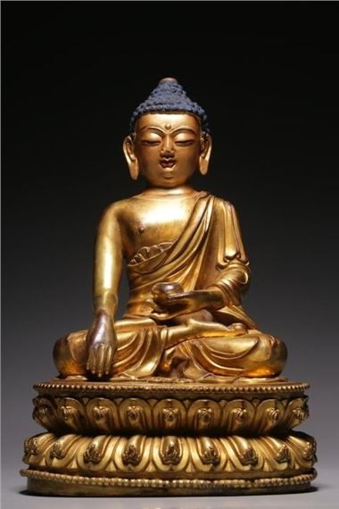 Chinese Gilt Bronze Buddha Statue by Chinese School