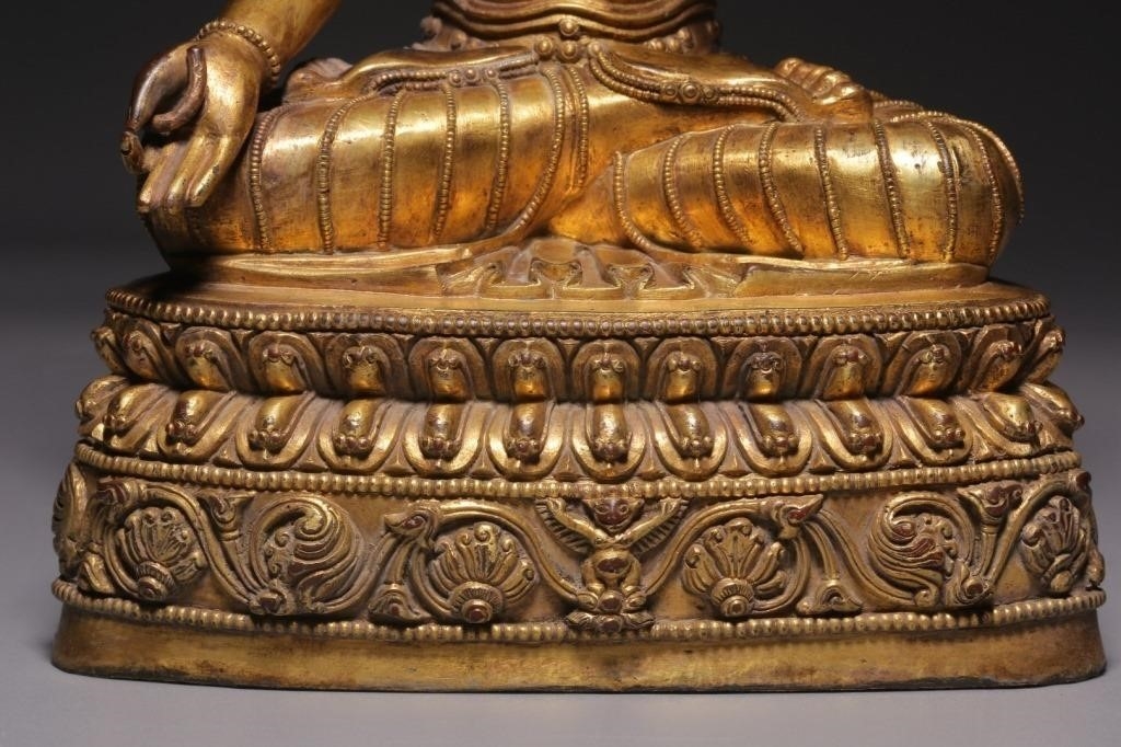 Artwork by Chinese School, Chinese Gilt Bronze Buddha Statue, Made of Bronze