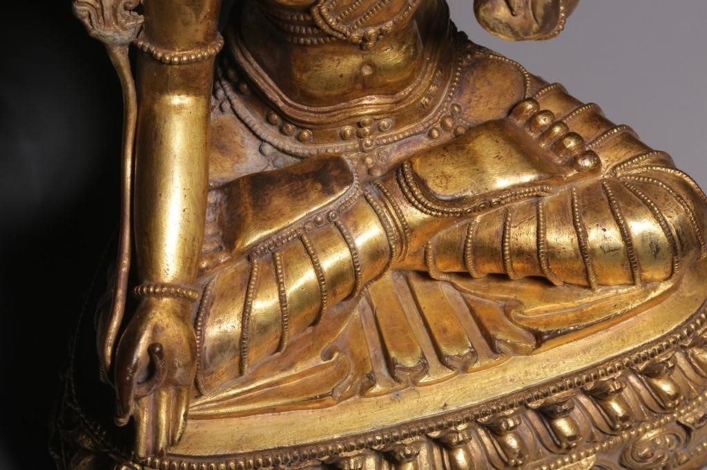 Artwork by Chinese School, Chinese Gilt Bronze Buddha Statue, Made of Bronze