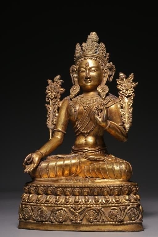 Artwork by Chinese School, Chinese Gilt Bronze Buddha Statue, Made of Bronze